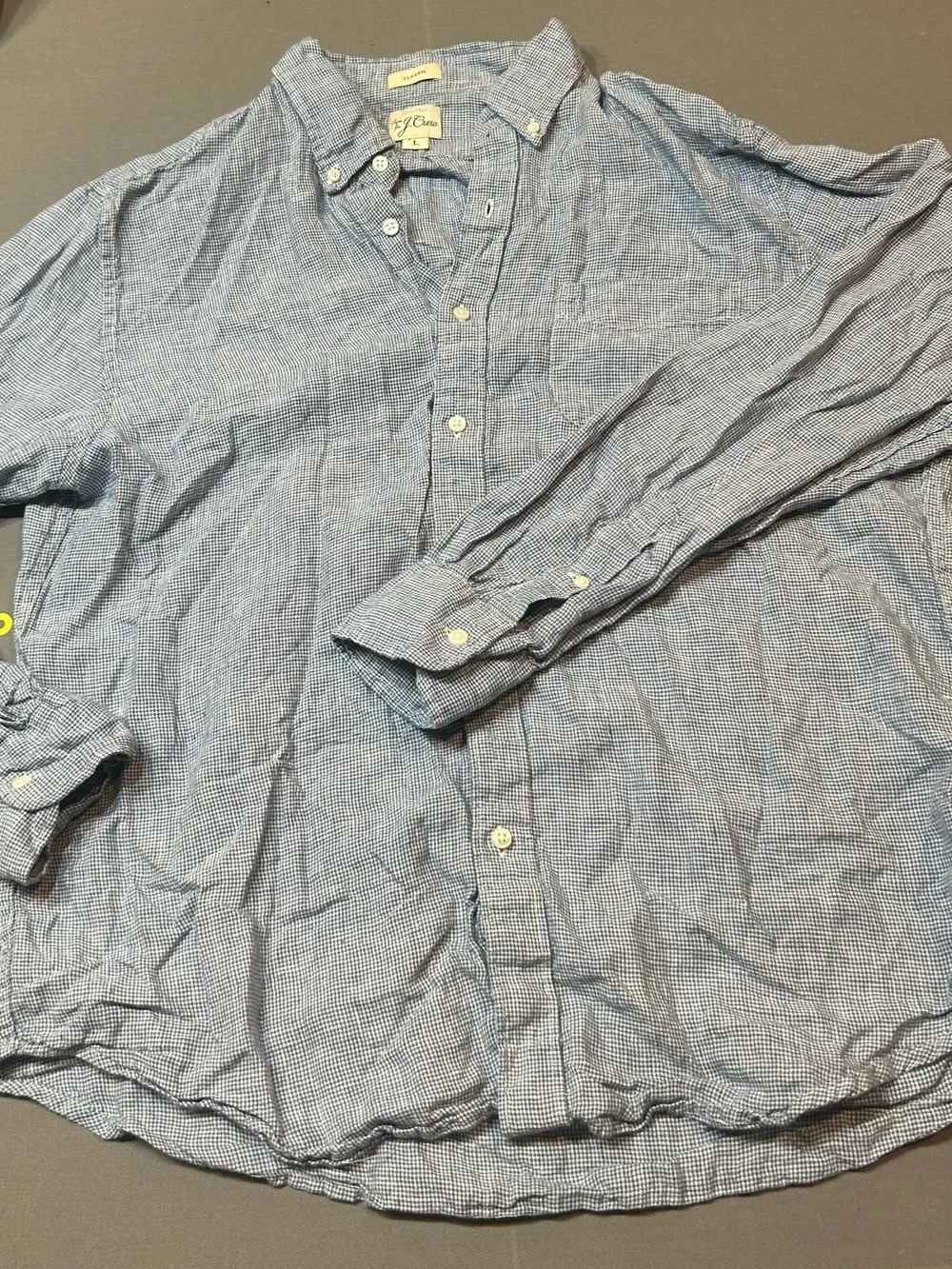 J. Crew Light Blue Irish Linen Button-Down Shirt